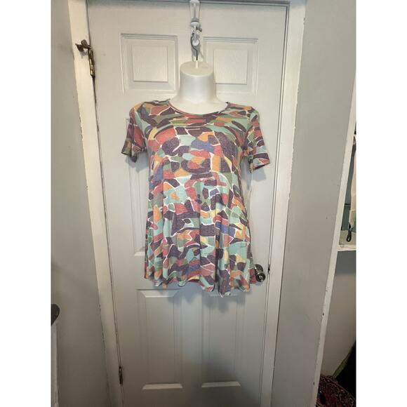 LulaRoe XXS Buttery Soft perfect T Multi Color Geometric Pattern - Picture 2 of 11